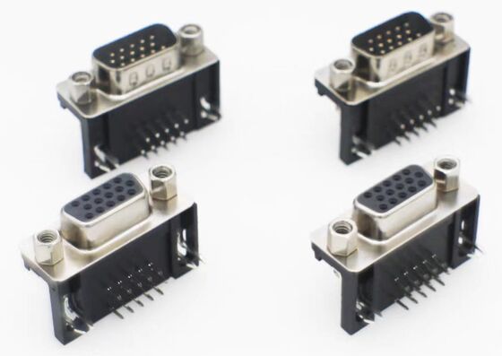 DR9/15/25/37 DB male/female, solder PCB mount, 90-degree bent pin, serial VGA connector