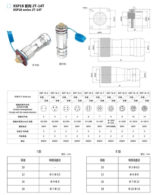 M10 12 18 16 Servo Connector Types 2pin 3pin 4pin 5pin 6pin 7pin 9pin 12pin