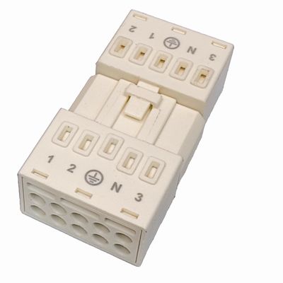 White 450V 16A LED Light Connectors with 15mm Center Space
