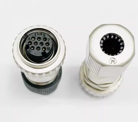 DDK-10P Servo Motor Connector with 1000V Voltage Rating Silver Gold Plated Pins for Industrial Automation